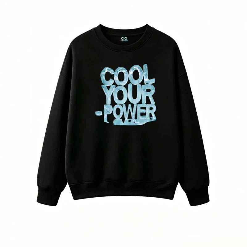 Buzo cuello redondo, estampa Cool Your Power urbano
