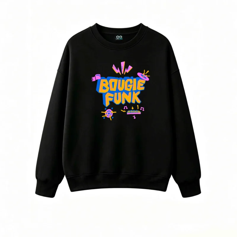Buzo cuello redondo, estampa Bougie Funk corte holgado