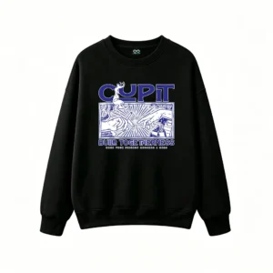 Buzo cuello redondo Cupit, estampa diseño urbano