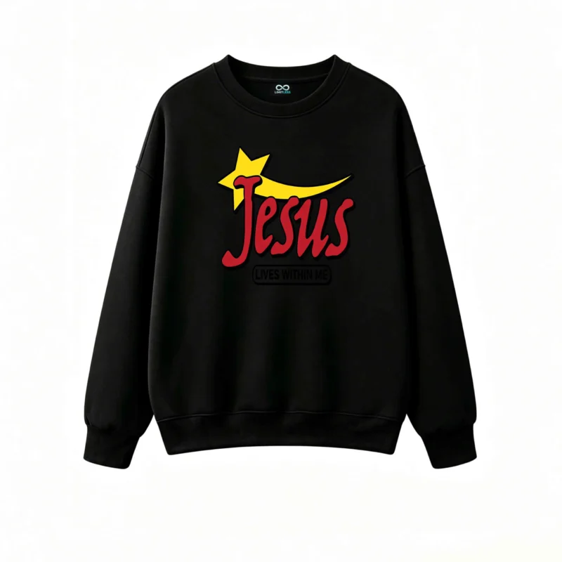 Buzo cuello redondo, Jesús estampa religioso diseño único