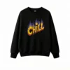 Buzo cuello redondo, estampa Chill Fuego holgado urbano