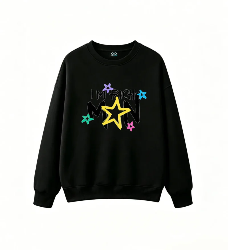 Buzo cuello redondo, estampa estrellas holgado urbano