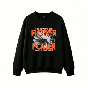 主图_1 Buzo cuello redondo, estampa Flower Power retro