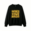 Buzo cuello redondo, estampa Make Some Noise urbano