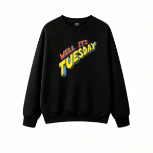 Buzo cuello redondo, estampa Well It's Tuesday retro