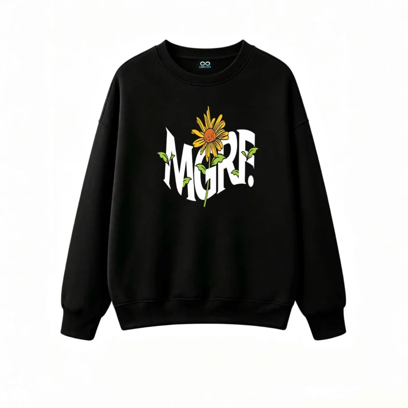 Buzo cuello redondo MGRF, girasol botánico casual