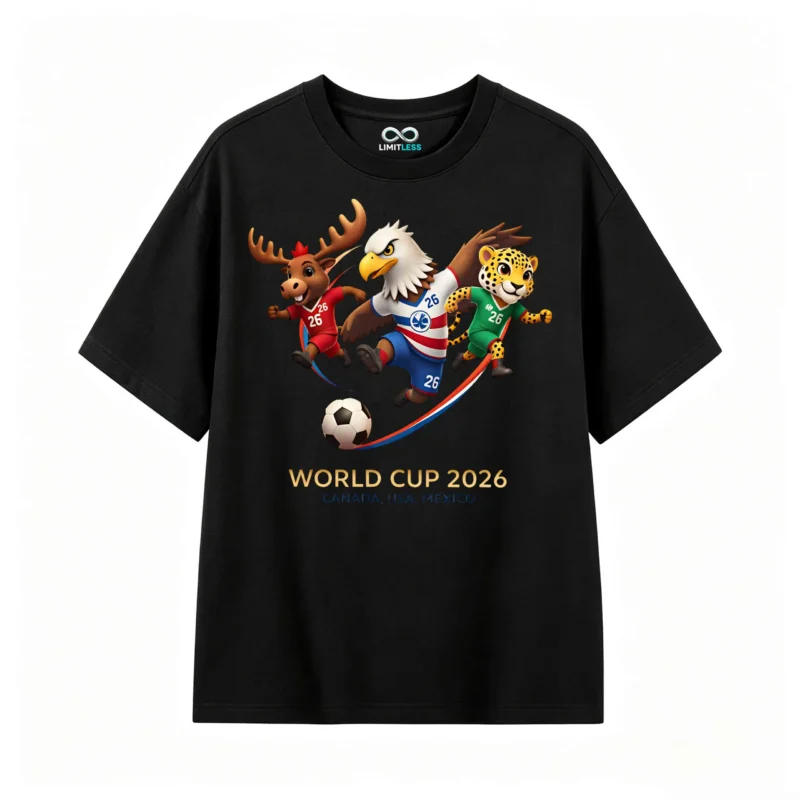 主图_1 World Cup 2026 Soccer Mascot Graphic T-Shirt