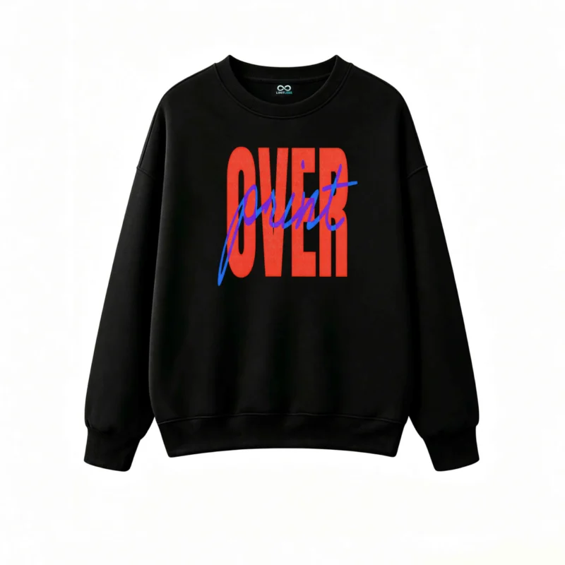 主图_1 Buzo cuello redondo, Overprint streetwear estilo casual
