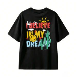 Remera Algodón Estampado Cactus Dreams Diseño Urbano Oversize