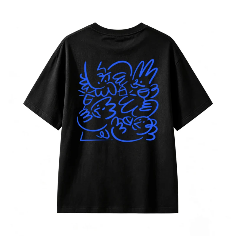 Remera Algodón Estampado Doodle Abstracto Urbano Premium