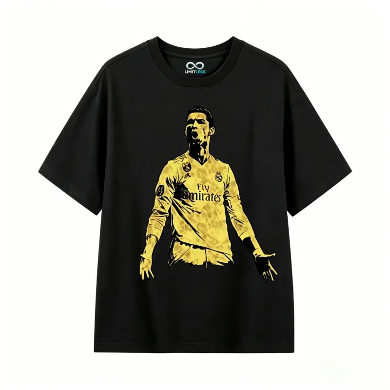 Cristiano Ronaldo CR7 Gold Silhouette Graphic T-Shirt