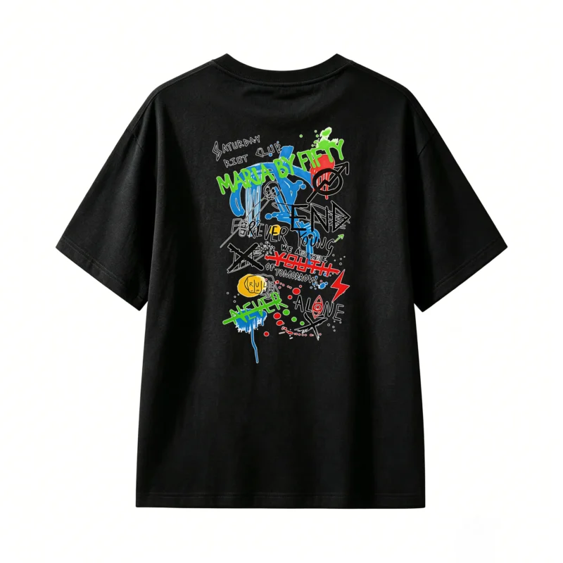 Remera Algodón Estampado Graffiti Urbano Oversize Tendencia