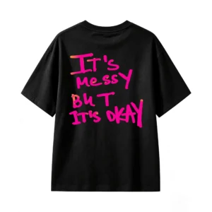 主图_1 Remera Algodón Frase Messy Estilo Urbano Casual Trendy