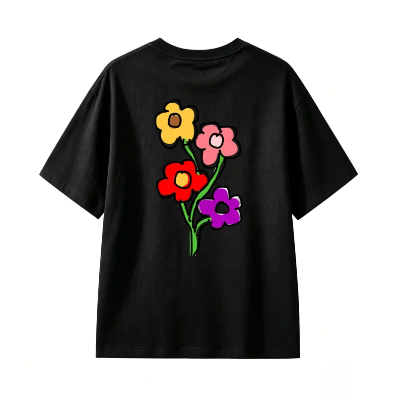 Remera Algodón Estampado Flores Vintage Premium Calidad