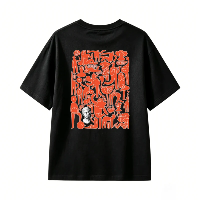 Remera Algodón Estampado Arte Abstracto Oversize Urbano Premium
