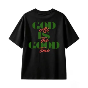 Remera Algodón Estampada Frase God All Is The Good Time