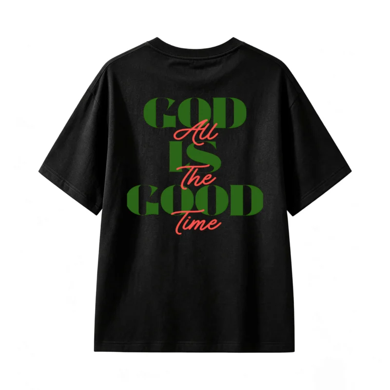 Remera Algodón Estampada Frase God All Is The Good Time