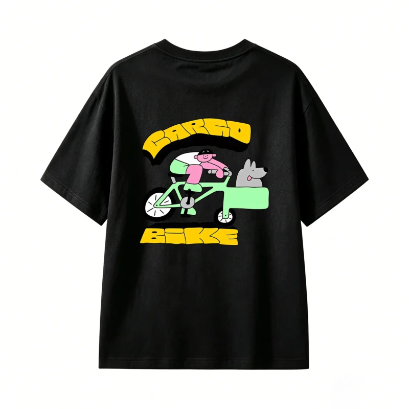 Remera Algodón Cargo Bike Estampado Urbano Casual Premium