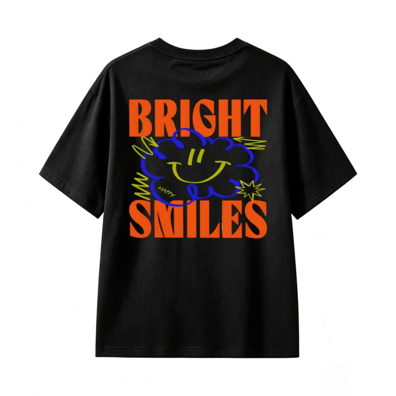 Remera Algodón Estampado Bright Smiles Diseño Urbano Oversize