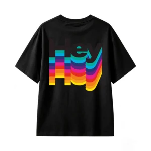主图_1 Remera Algodón Estampado Hey Arcoíris Diseño Retro Trendy