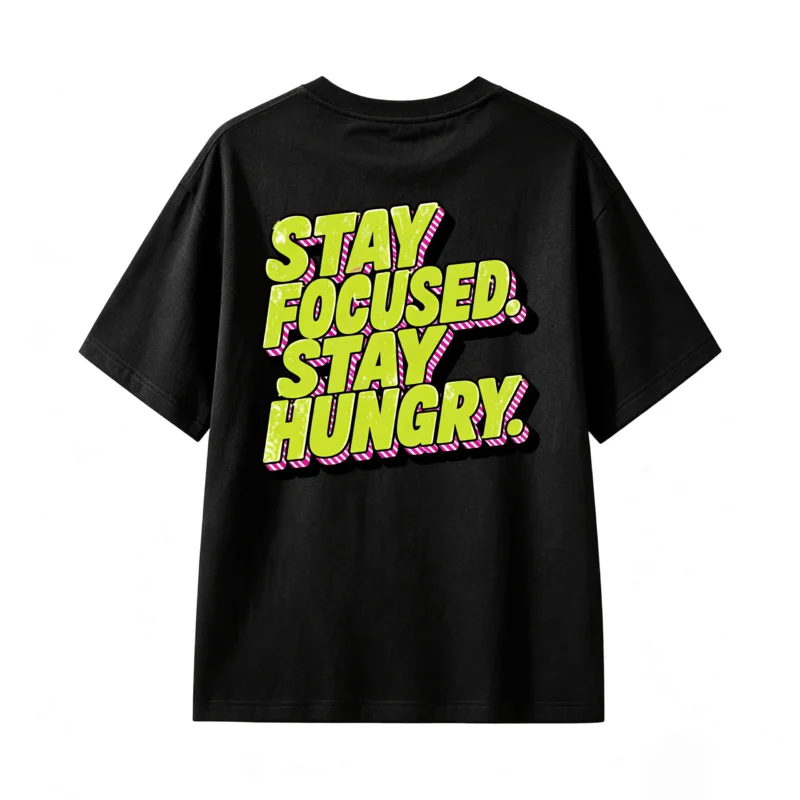Remera Algodón Estampada Stay Focused Diseño Urbano Premium