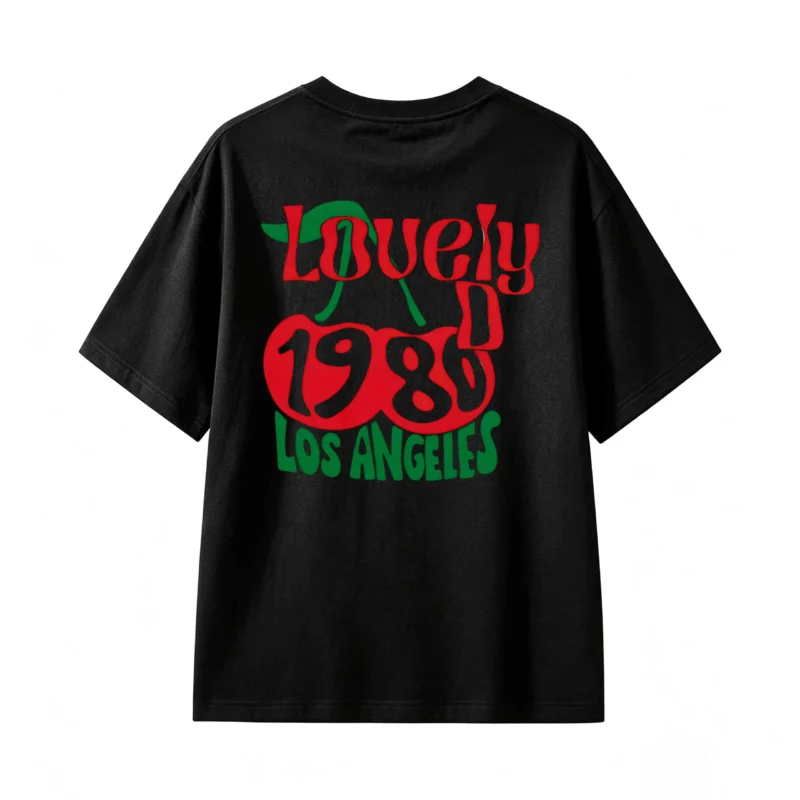 主图_1 Remera Algodón Estampado Cherry 1980 Vintage Estilo Retro