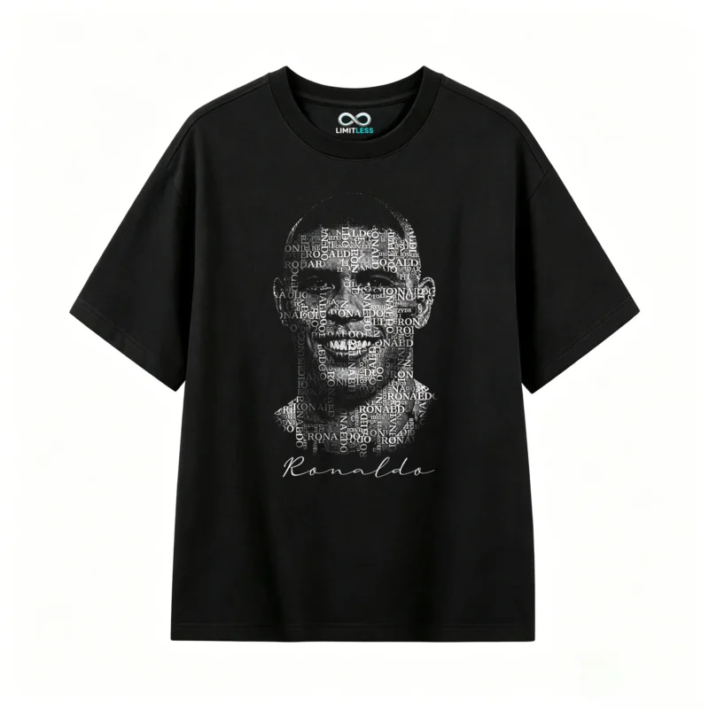 Cristiano Ronaldo Typography Portrait Graphic T-Shirt