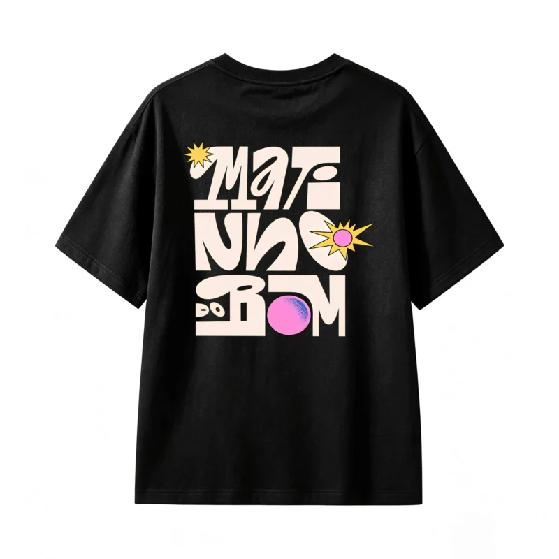 主图_1 Remera Algodón Estampada Matinho Do Bom Estilo Retro Casual