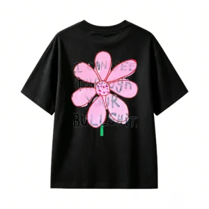 Remera Algodón Estampado Flor Rosa Diseño Y2K Casual Verano