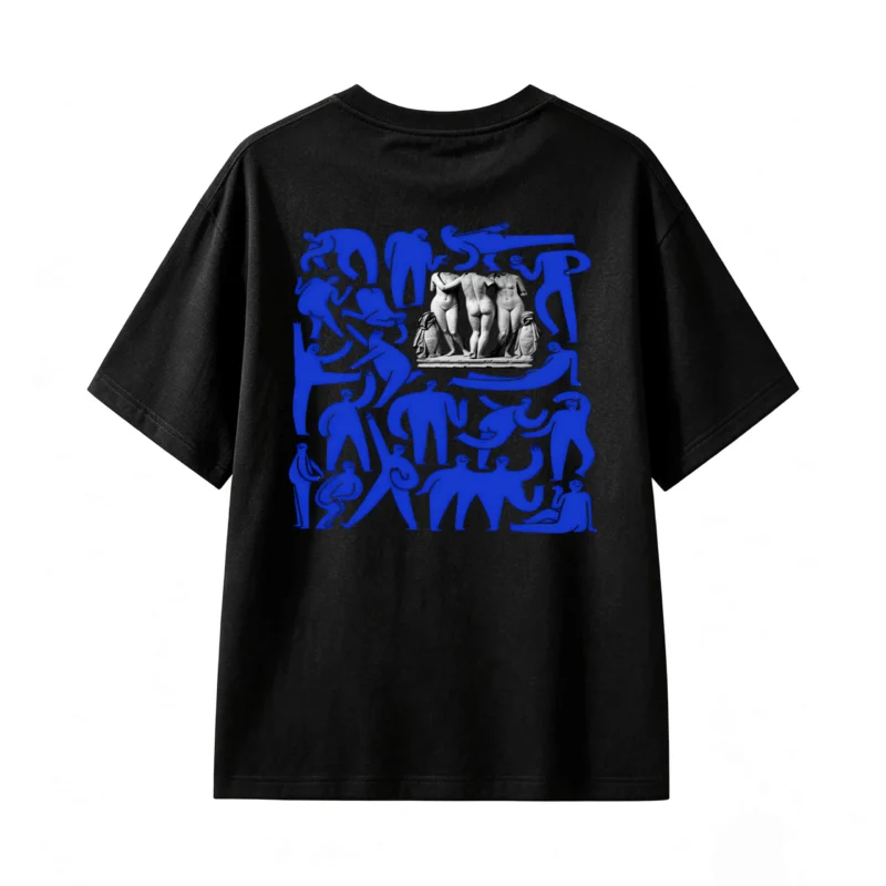 主图_1 Remera Algodón Estampado Arte Abstracto Oversize Urbano Trendy