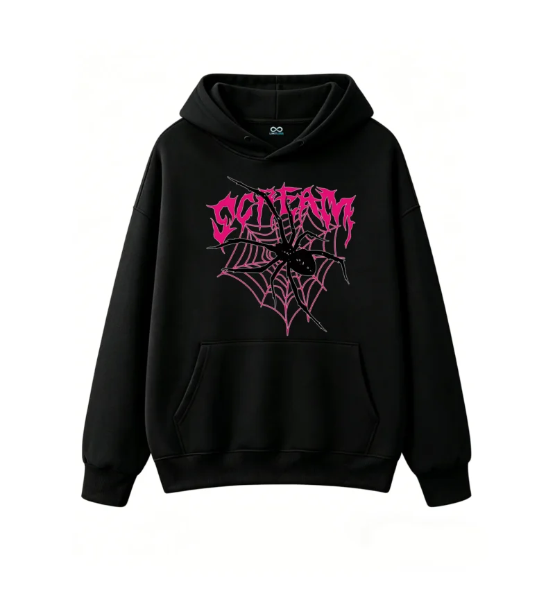 主图_1 Goth Spider Web Print Hoodie