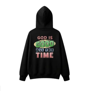 Buzo capucha estampado frase God Is Good vintage