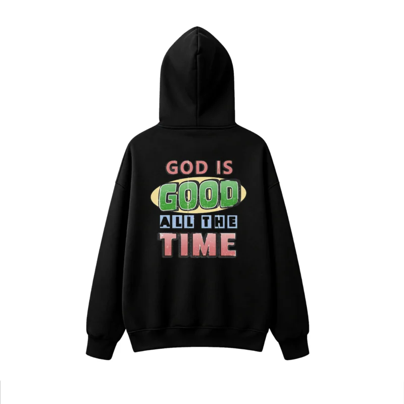 Buzo capucha estampado frase God Is Good vintage