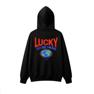 主图_1 Buzo capucha estampado Lucky To Be Here