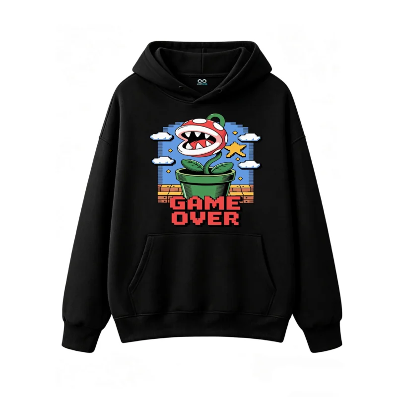 主图_1 Retro Pixel Game Over Piranha Plant Hoodie