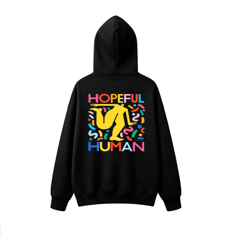Buzo capucha estampado Hopeful Human colorido