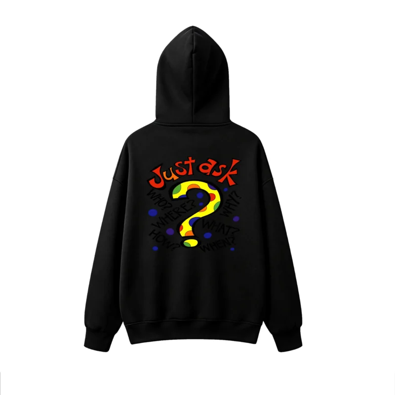 Buzo capucha estampado Just Ask pop art original