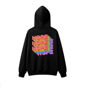 Buzo capucha estampado Hope colorido
