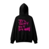 Buzo capucha estampado frase Messy Okay