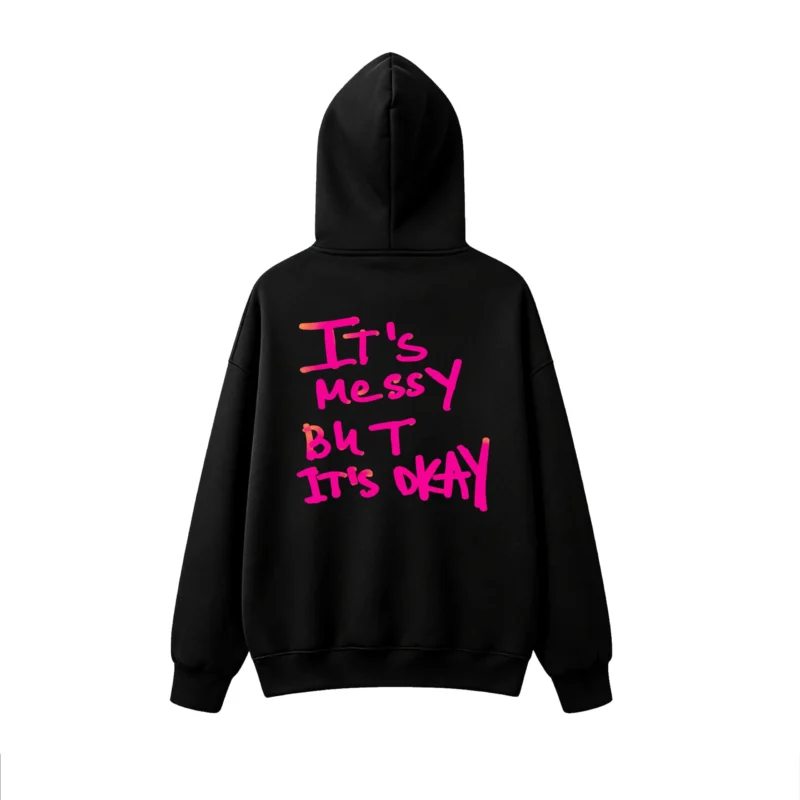 主图_1 Buzo capucha estampado frase Messy Okay