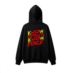 主图_1 Buzo capucha estampado Jesus Know Peace gráfico