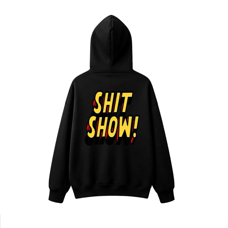 Buzo capucha estampado Shit Show ilustración
