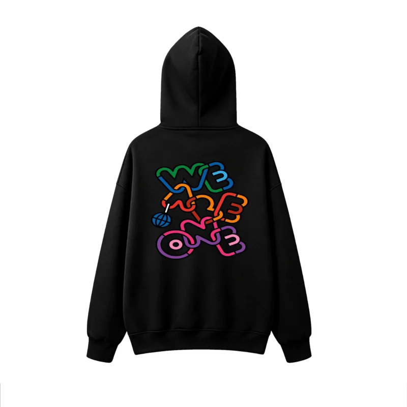 Buzo capucha estampado We Are One full color pop