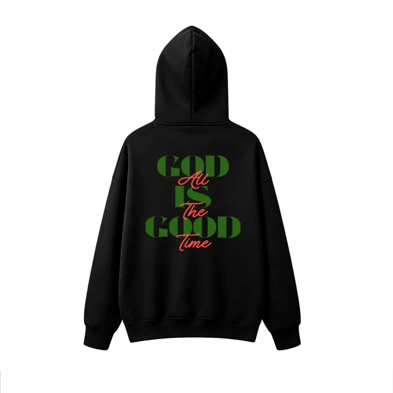 Buzo capucha estampado frase God Is The Good Time