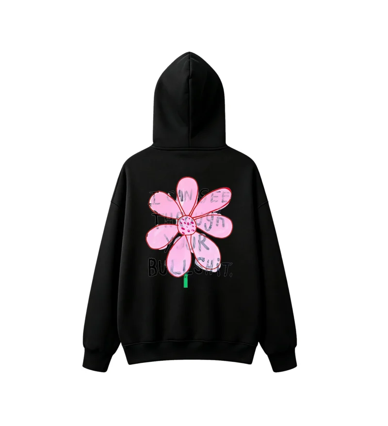 Buzo capucha estampado flor urbana