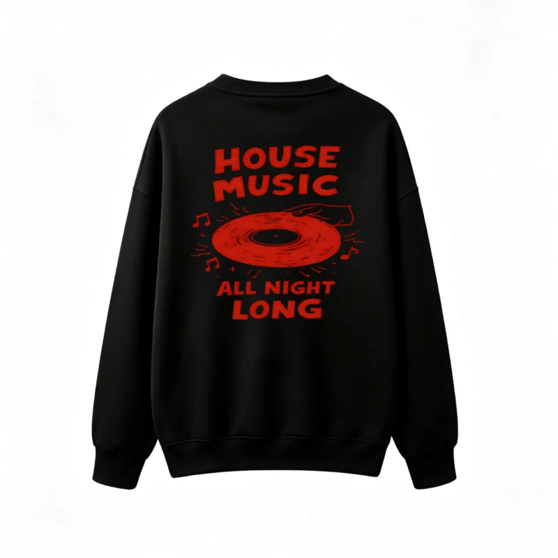 Buzo cuello redondo, estampa House Music Disco Dj