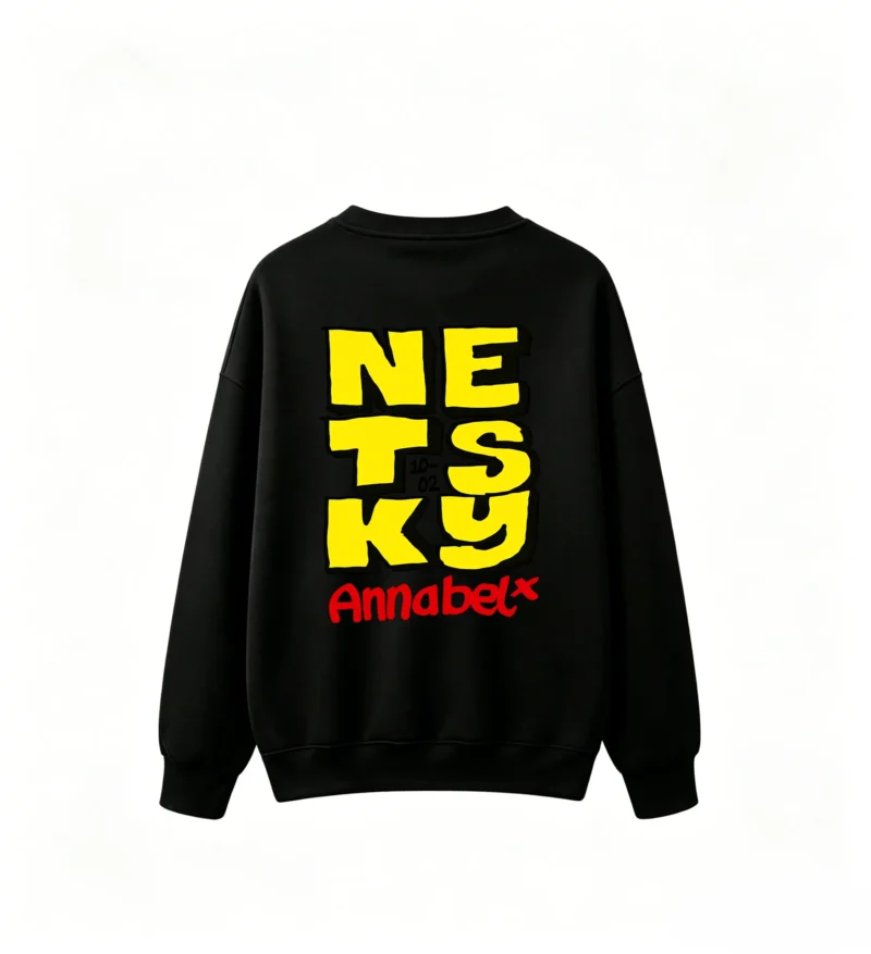 主图_1 Buzo cuello redondo, estampa Netsky Annabelx ilustración