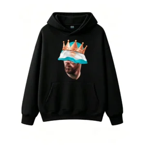 主图_1 Messi The GOAT King Argentina Flag Crown Hoodie