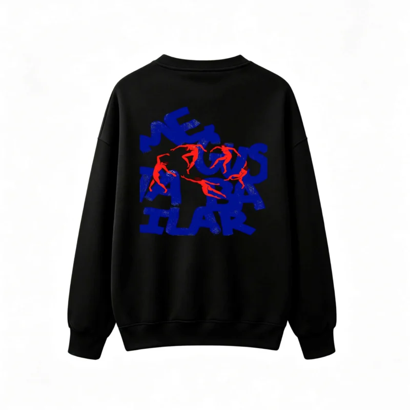 主图_1 Buzo cuello redondo, estampa diseño artístico