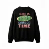 主图_1 Buzo cuello redondo, estampa frase God Is Good retro